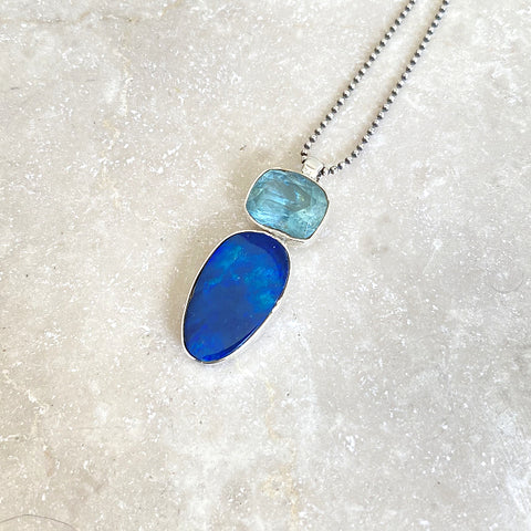 Opal & Aquamarine Melange Necklace