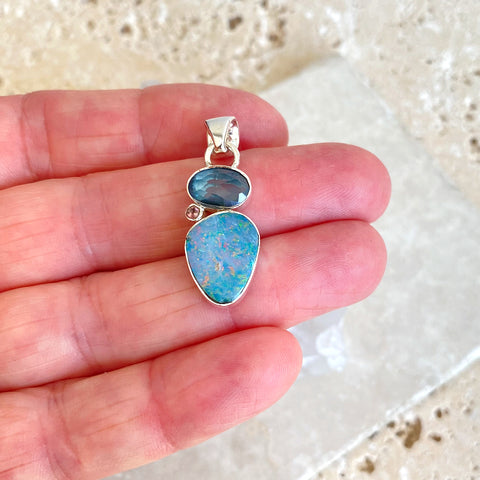 Opal & Topaz Jungli Pendant