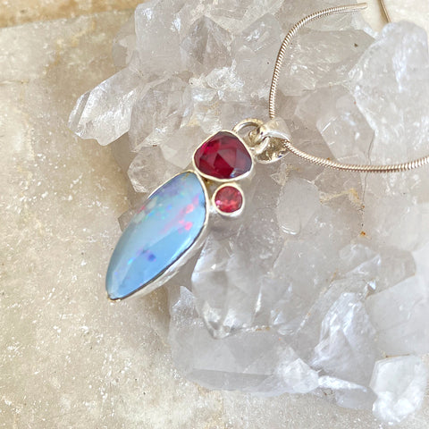 Opal & Garnet Jungli Pendant