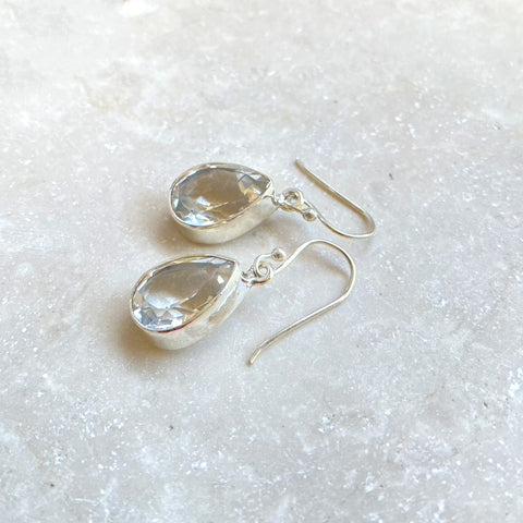 Quartz Crystal Teardrop Earrings - Grace