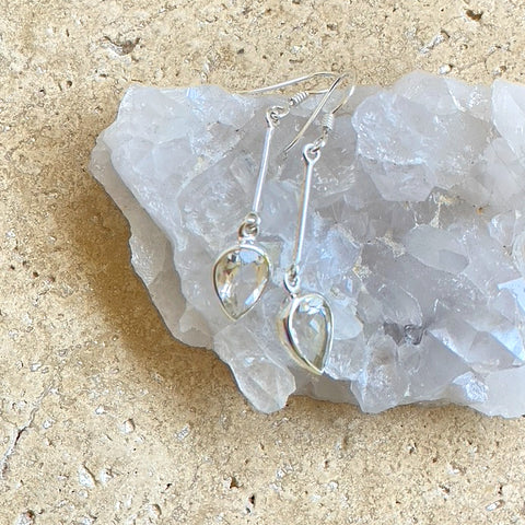 Quartz Crystal Earrings - Anika