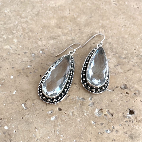 Quartz Crystal Earrings & Pendant Set