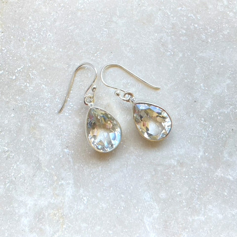 Quartz Crystal Teardrop Earrings - Grace