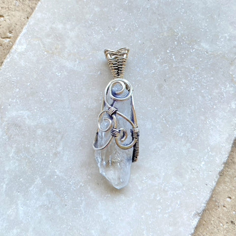 Quartz Crystal Pendant - Natural Double Terminator