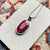 Ruby Quartz Large Oval Gemstone Pendant - Elysian
