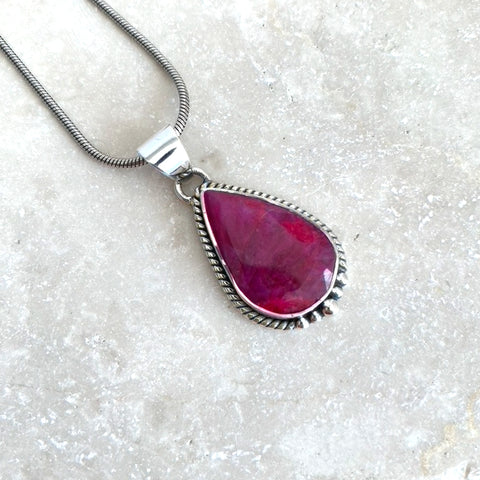 Ruby Red Quartz Teardrop Astrid Pendant