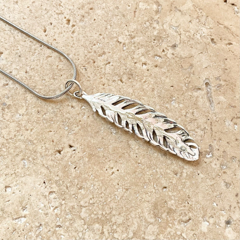 Silver Feather Pendant