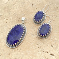 Sapphire Blue Quartz Oval Earrings - Anjali