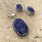 Sapphire Quartz Oval Pendant & Earring Set - Anjali