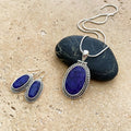 Sapphire Quartz Oval Pendant & Earrings Set - Tulsi