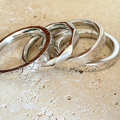 Silver Kutchi Hollow Bangle