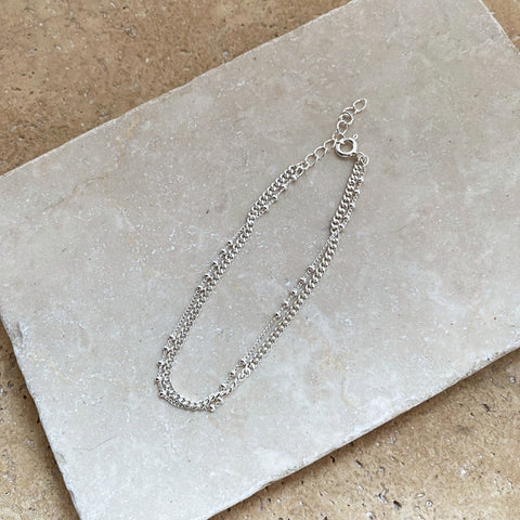 Silver Double Chain Bracelet / 01