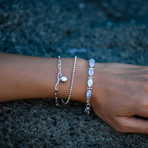 Silver Double Strand Layered Bracelet