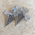 Silver Arrowhead Filigree Earrings