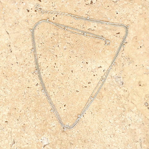 Silver Double Layered Necklace