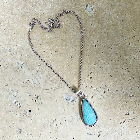 Amazonite Teardrop Pendant - Astrid