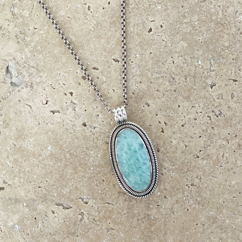 Amazonite Oval Pendant - Phoenix