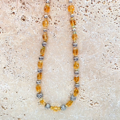 Citrine & Opal Beaded Necklace