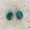 Emerald Quartz Oval Earrings - Anjali