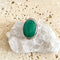 Emerald Green Quartz Oval Ring - Jyoti