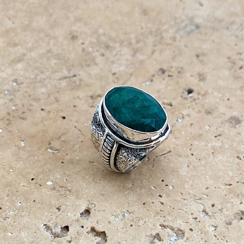 Emerald Quartz Oval Ring - Kumari