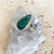Emerald Green Teardrop Solange Ring
