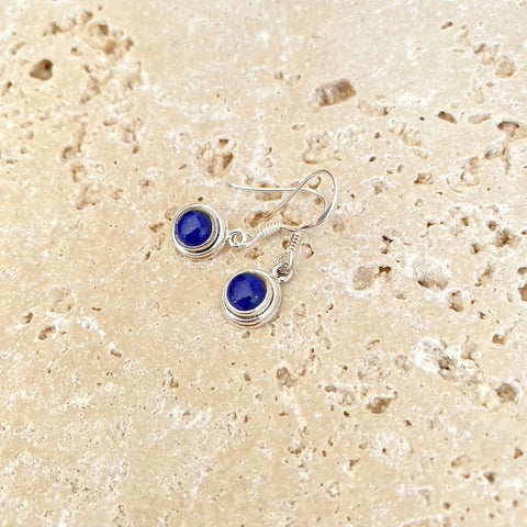 Lapis Lazuli Small Round Earrings - Jyn