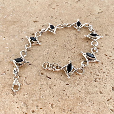 Onyx Marquise Gemstone Arizona Bracelet
