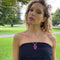 Ruby Red Quartz Teardrop Amrita Necklace