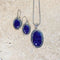 Sapphire Quartz Oval Pendant & Earring Set - Anjali