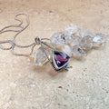 Amethyst & Silver Pendant with a large Trillion faceted Gemstone - Africa