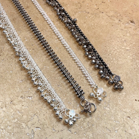 Traditional Indian Sterling Silver Anklet