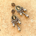 Silver Miniature Painting Earrings - Buddha