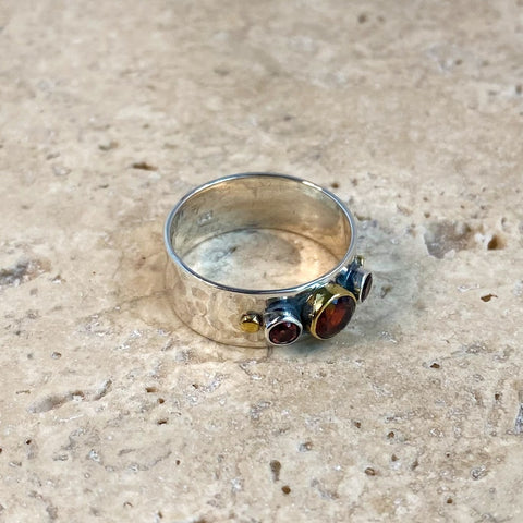 Garnet Gemstone Ring - Vermeil