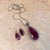Ruby Quartz Pendant and Earrings Set - Anjali