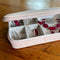 Lace Jewellery Box with five compartments and zip closure