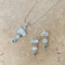 Pearl And Blue Topaz Waterfall Pendant And Earring Set