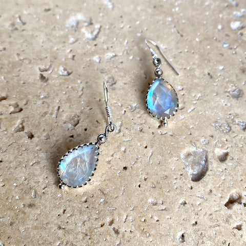 Rainbow Moonstone Earrings - Rana