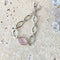 Rose Quartz Oval Checker Cut Bracelet - Peony