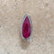 Ruby Quartz Ring with slender teardrop gemstone - Jyoti