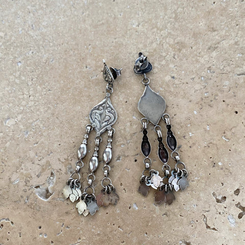 Sterling Silver Traditional Indian Tassel Earrings - Banjara Tribe