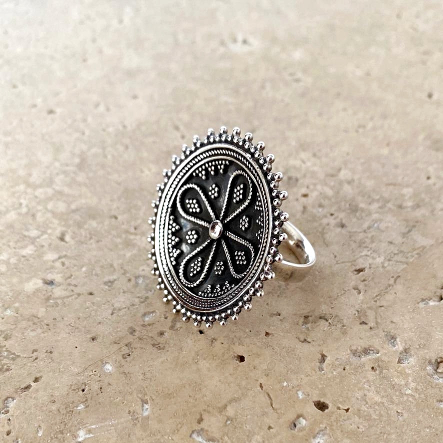 Silver shop mandala ring