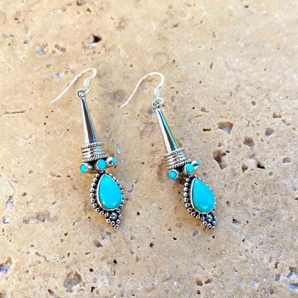 Blue store turquoise earrings