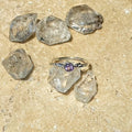 Amethyst Ring with sparkling round gem - Gypsy
