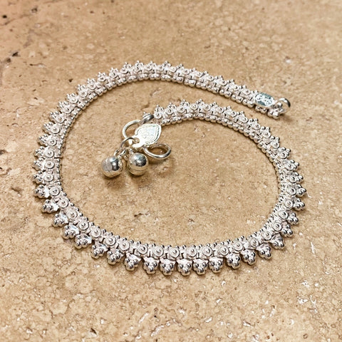 Traditional Indian Sterling Silver Anklet