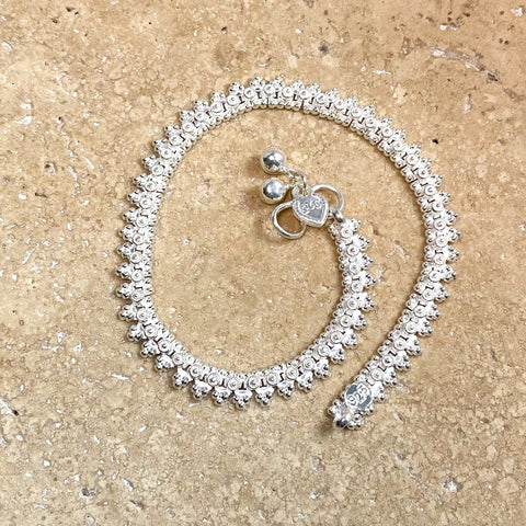 Traditional Indian Sterling Silver Anklet
