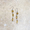 Citrine Earrings with Three Faceted Gemstones- Grace