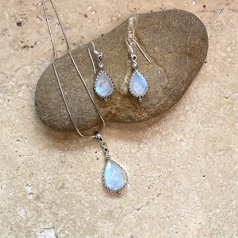 Rainbow Moonstone Earrings - Rana