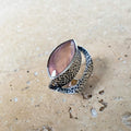 Rose Quartz Ring With Marquise Gemstone - Catalaya