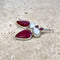 Ruby Quartz & Pearl Earrings - Mara